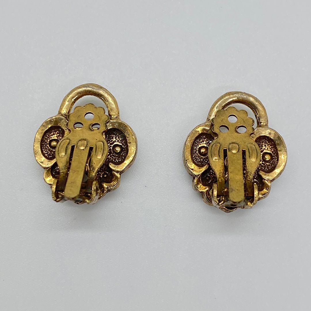 Victorian Revival Padlock Motif Clip Back Earrings