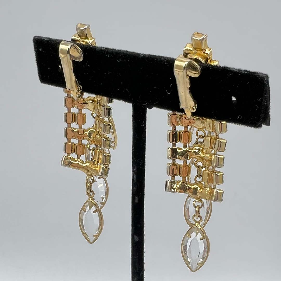 clear rhinestone dangle earrings