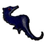 Enameled Copper Sea Horse Pin