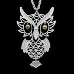 Vintage 1970s Articulated White Enamel Pendant