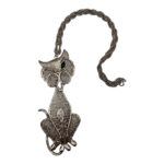 Vintage 1970s articulated cat pendant