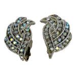 1950s Blue Aurora Borealis Rhinestone Earrings