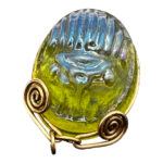 Beautiful Hand-wired Scarab Glass Pendant