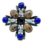 Faux lapis fluss brooch