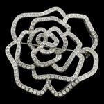 Beautiful Sculptural Rhinestone Flower Brooch