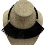 Vintage 1980s Black Resin Necklace