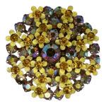 Weiss Cluster Enamel Flower Pin
