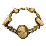 Vintage Flexible Link Cameo Bracelet