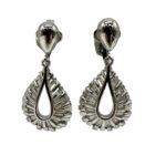 Trifari silver tone dangle earrings