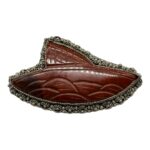 Chinese export pin with semi-precious stone