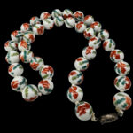 Chinese export porcelain bead necklace.