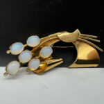 Coro sterling silver floral moonstone spray.