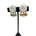 Vintage Milk glass intaglio clip earrings.