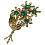1930s brass flower brooch.