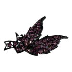 Pell Japanned purple rhinestone brooch.