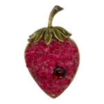 Vintage ART strawberry brooch.