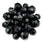 Vintage black faceted crystal brooch.