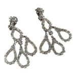 Vintage chandelier crystal rhinestone earrings.