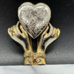 Victorian Revival Heart and Hands Fur Clip