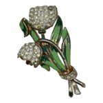 Vintage Pot Metal Enamel Tulip Brooch