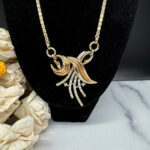 Trifari baguette rhinestone necklace.