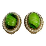 West German art glass earrings.