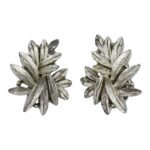 Trifari silver-tone leaf earrings.