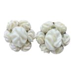 West German white resin earrings.