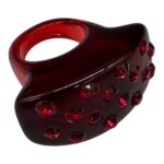 Vintage red Lucite ring.
