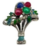 Vintage moonglow basket brooch.