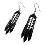 Victorian French Jet Glass Pendant Earrings