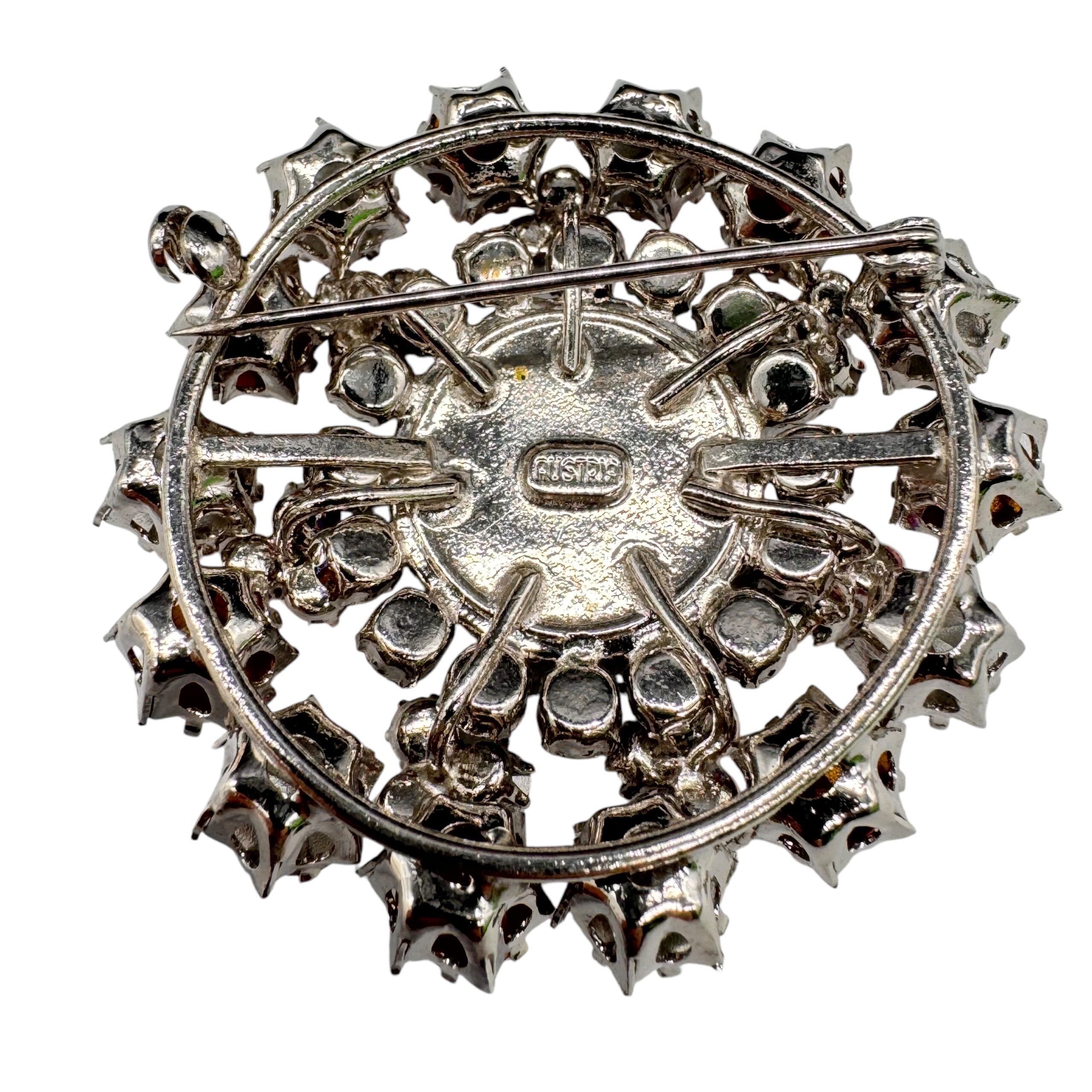 Gorgeous Austrian Purple and Pink Rhinestone Brooch