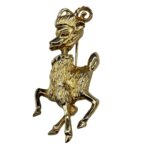 Hobe Aries ram figural pin.
