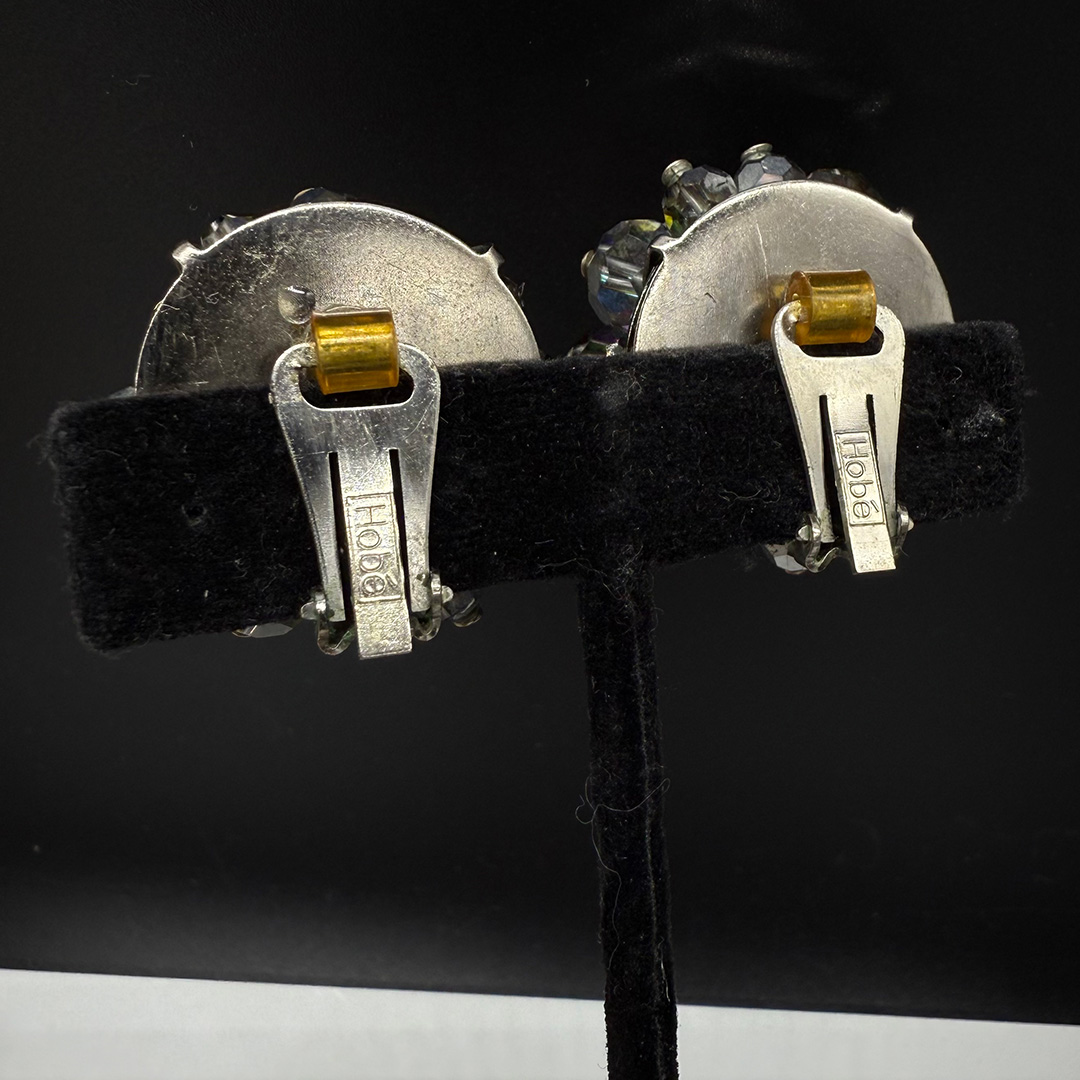 Hobe red resin earrings.