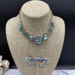 1950s Amethyst-Color Aurora Borealis Rhinestone Necklace Set