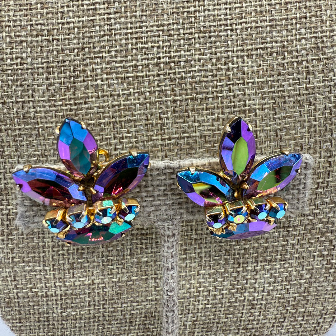 1950s Amethyst-Color Aurora Borealis Rhinestone Necklace Set