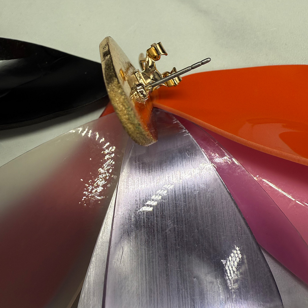 Vintage Biomorphic-shaped Resin Drop Earrings