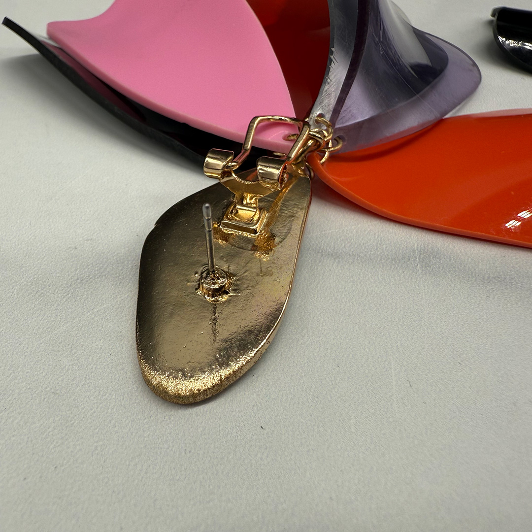 Vintage Biomorphic-shaped Resin Drop Earrings