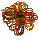 West German fall color stylized flower brooch.