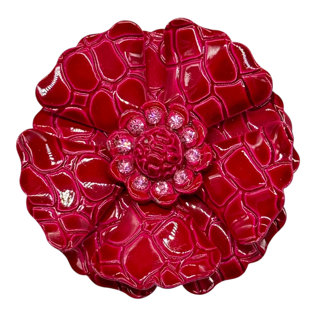 Vintage fuchsia enamel flower brooch.