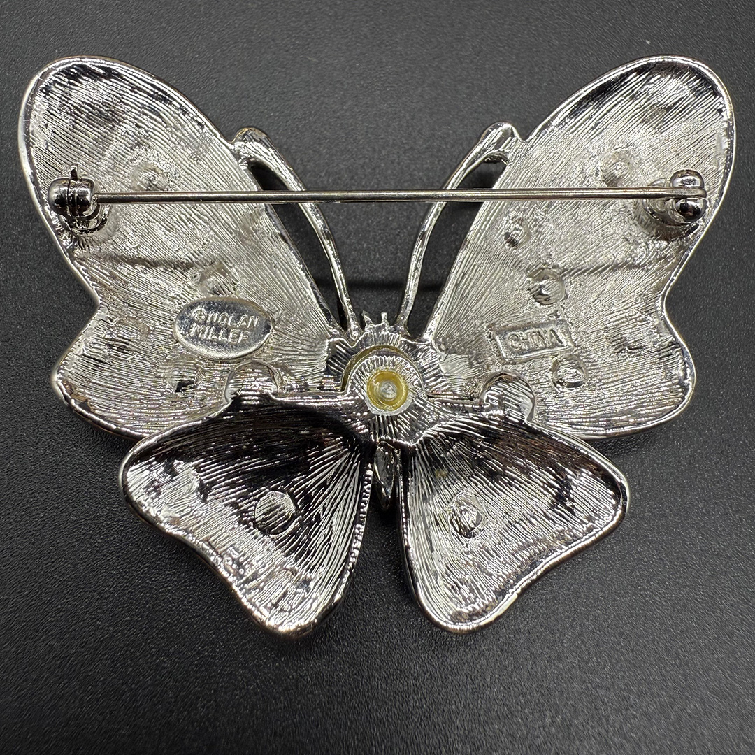 Nolan Miller butterfly brooch back.